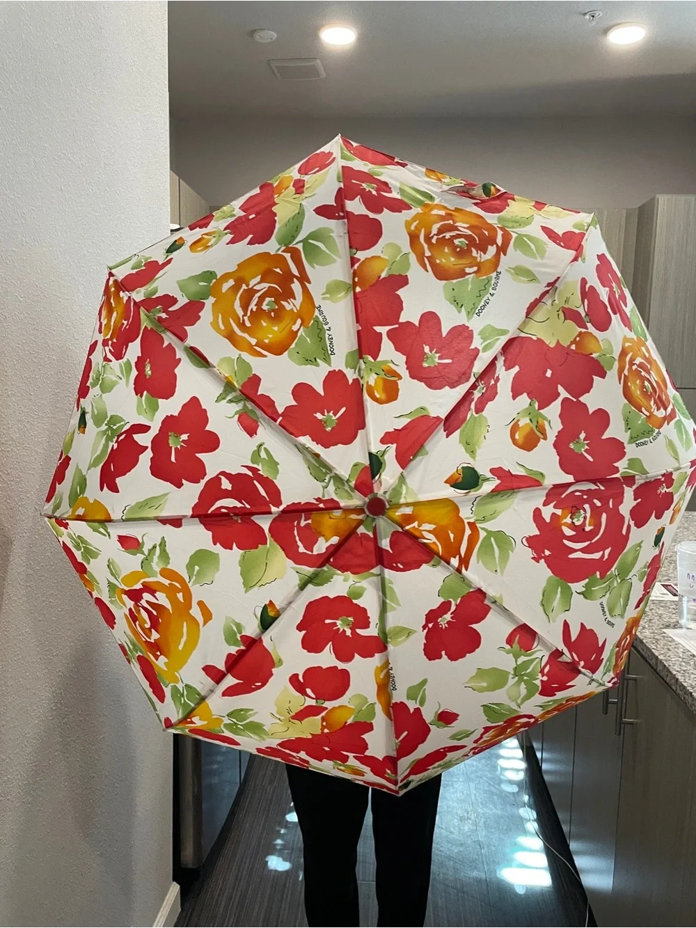 Vintage Dooney & Bourke garden rose floral umbrella - Picture 1 of 6